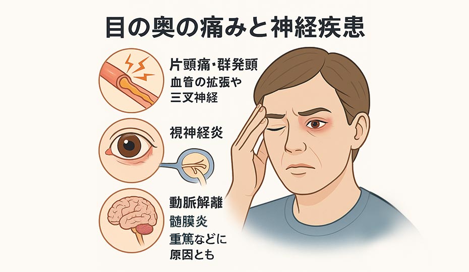 目の奥の痛みを伴うその他の神経疾患とその症状