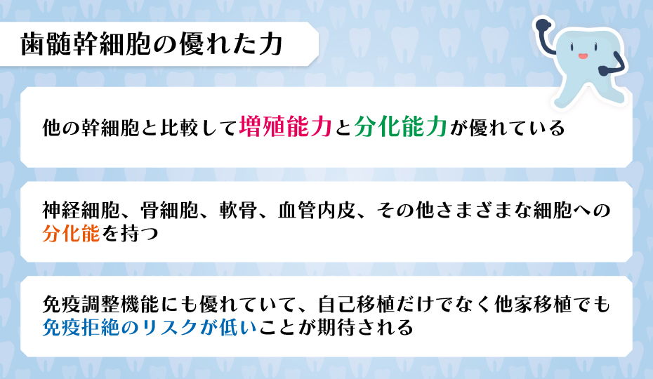 歯髄幹細胞の優れた力
